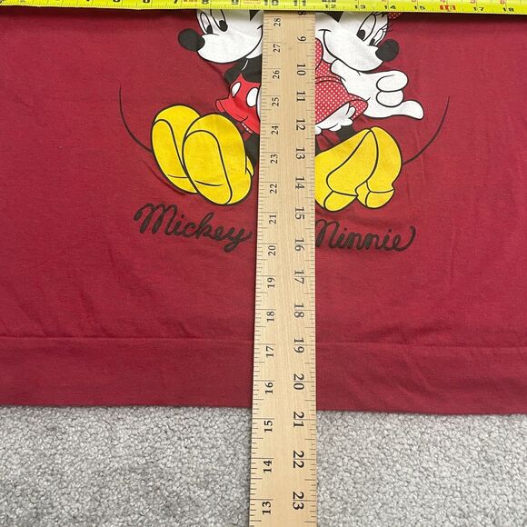 Disney Mickey Minnie Mouse Graphic T-Shirt Womens XXL Red Round Neck Casual Tee - Picture 7 of 9